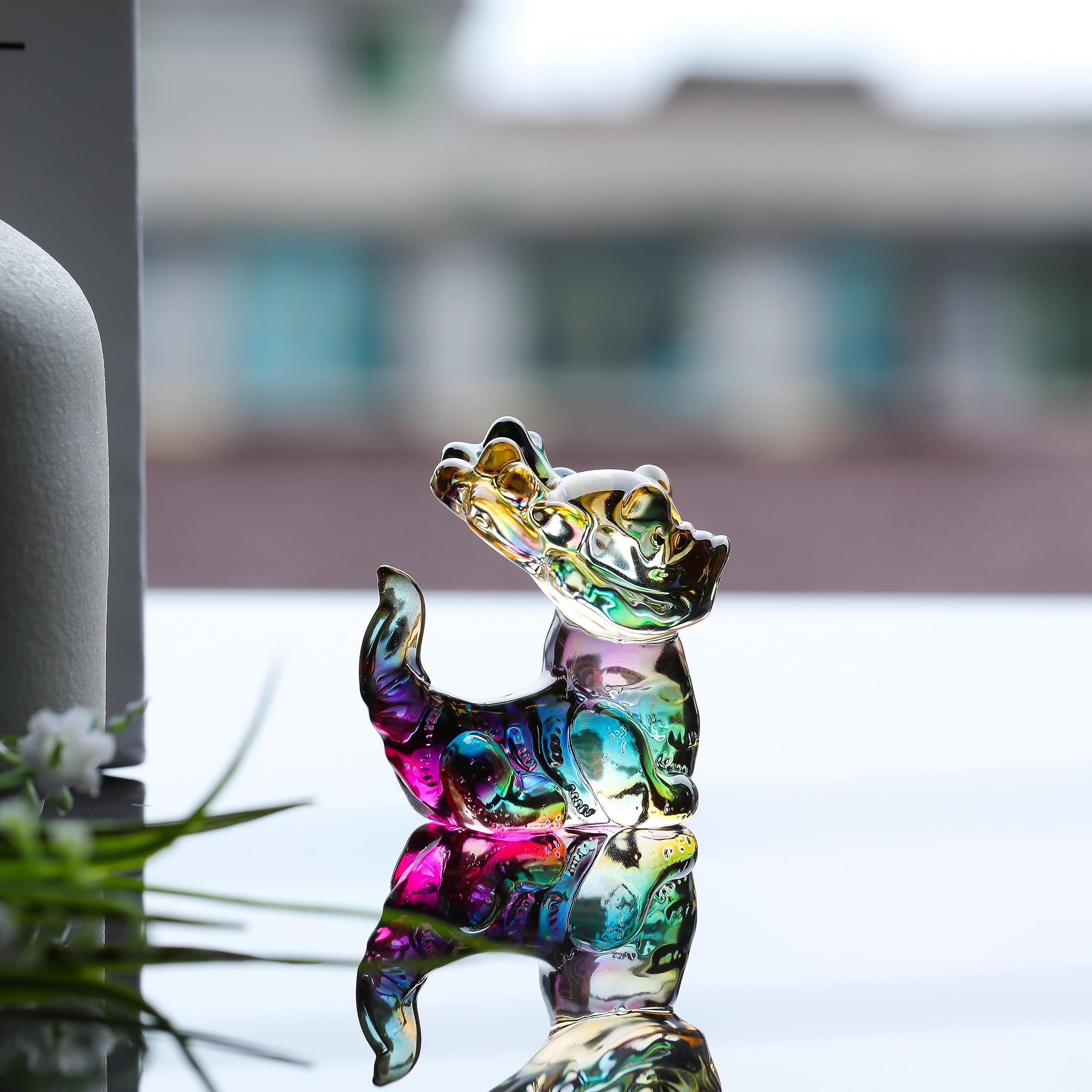 Amazon.co.jp: Qianwei クリスタル ドラゴン 置物 - 吹きガラス